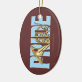 Franse Horn Pride Keramisch Ornament (Links)