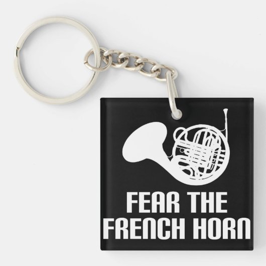 Franse Horn Quote Stocking Stuffer Gift Sleutelhanger (voorkant)