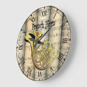 Franse Horn~ Rollend Blad Muziek ~ Unieke Grote Klok (Hoek)