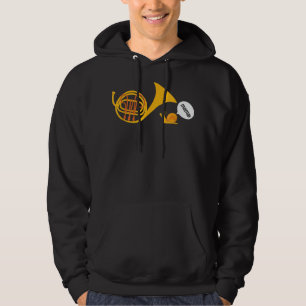 Franse Horn Snail mama, grappige muzikant, muzikan Hoodie