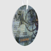 Franse Horn Steampunk - Aangepaste naam en jaar Ornament (voorkant)