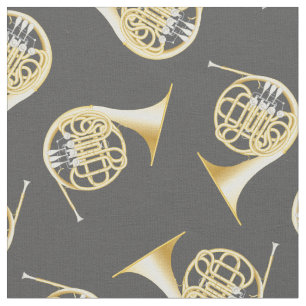 Franse horns Musicicien Room Decor Gray Stof