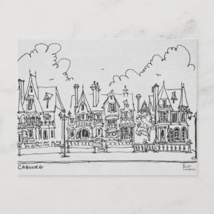Franse huizen, Cobourg Normandië, Frankrijk Briefkaart