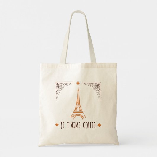 Franse I Love Coffee Bag Tote Bag (Achterkant)
