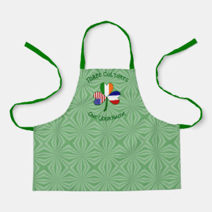 Franse Ierse Amerikaanse Vlag Shamrock Persoonlijk Schort