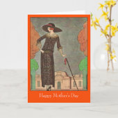 Franse illustratie Moederdagkaart Kaart (Gele Bloem)