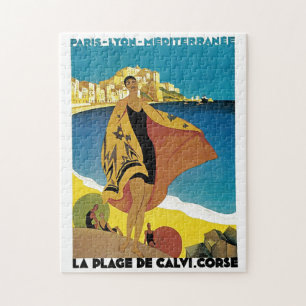 Franse illustratie van het schilderen van reiskun Legpuzzel