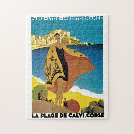  Franse illustratie van het schilderen van reiskun Legpuzzel (Verticaal)