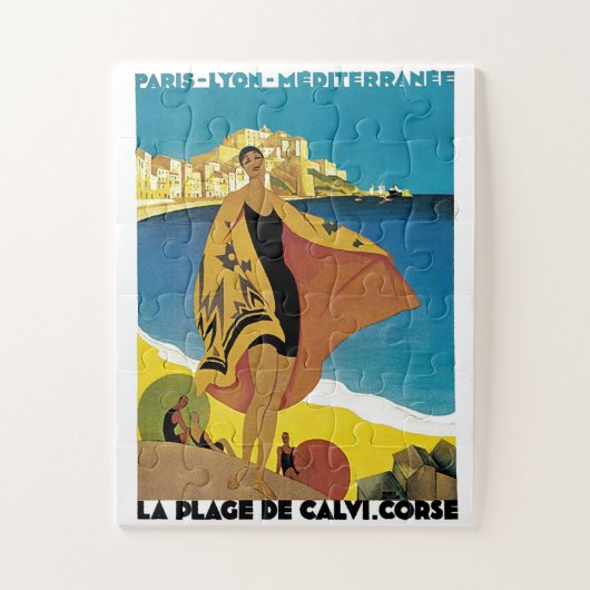  Franse illustratie van het schilderen van reiskun Legpuzzel (Verticaal)