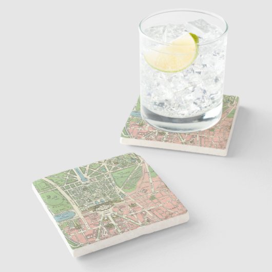 -Franse illustratiekaart Versailles Stenen Onderzetter (Zijkant)