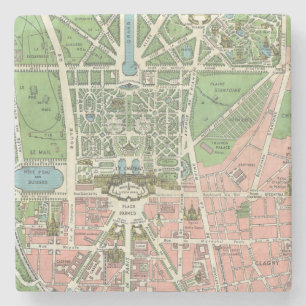 -Franse illustratiekaart Versailles Stenen Onderzetter