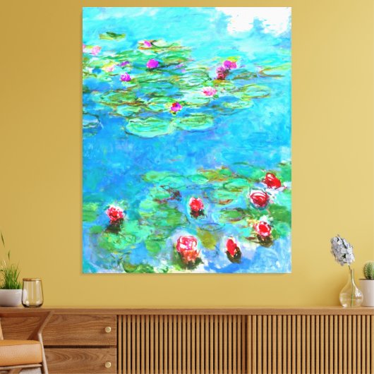 Franse impressionist Claude Monet Water Lilies Canvas Afdruk (Insitu (Woonkamer))