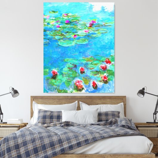 Franse impressionist Claude Monet Water Lilies Canvas Afdruk (Insitu (Slaapkamer))