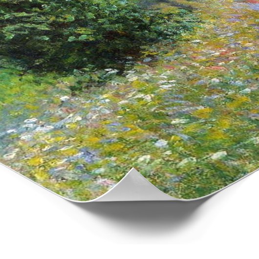 Franse impressionist Meadow met Poplars Monet Poster (Hoek)