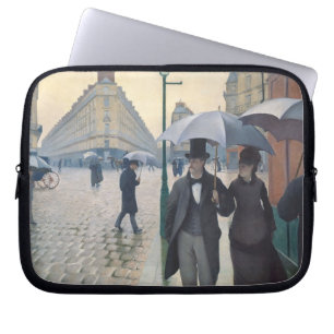 Franse impressionist schilder Parijs een regenacht Laptop Sleeve
