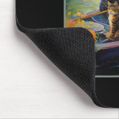 Franse impressionistische boot grappig kat ontwerp muismat (Hoek)
