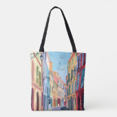 Franse inspiratie Chic Elegant Artistiek Kleurrijk Tote Bag (Achterkant)