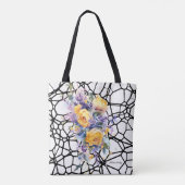 Franse Inspiratie Chic Yellow Artistic Rozen Tote Bag (Achterkant)