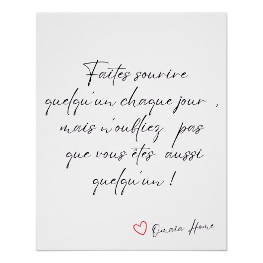 Franse Inspirerende Quote Muurkunst Perfect Poster (Voorkant)