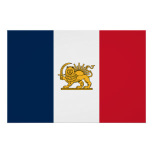 Franse Iraanse Leeuw en Zon Erfgoedvlag Perfect Poster