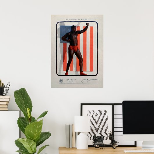  Franse Jack Johnson Poster (Thuiskantoor)