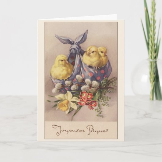 Franse Joyeuses Pâques Paaskaart Feestdagen Kaart (Voorkant)
