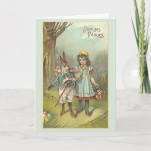 Franse Joyeuses Pâques Paaskaart Feestdagen Kaart