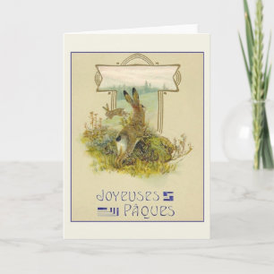 Franse Joyeuses Pâques Paaskaart Feestdagen Kaart
