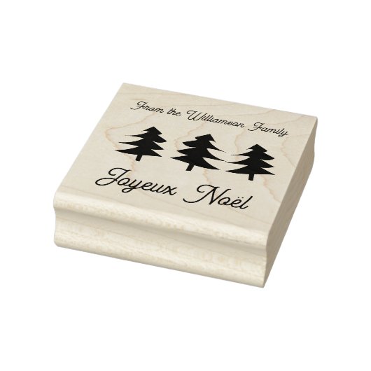Franse Joyeux Noël kerstbomen Rubber Stamp Rubberstempel (Stempel)