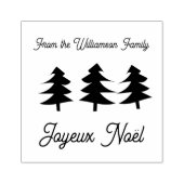 Franse Joyeux Noël kerstbomen Rubber Stamp Rubberstempel (Afrduk)