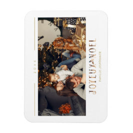 Franse Joyeux Noël Modern Typografie Aangepaste fo Magneet