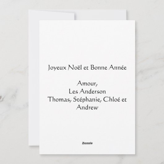 Franse Joyeux Noel Red Green gepersonaliseerd Feestdagenkaart (Achterkant)