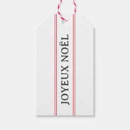 Franse Joyeux Noël rode streep Kerstmis Cadeaulabel