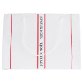 Franse Joyeux Noël rode streep Kerstmis Groot Cadeauzakje (Voorkant)