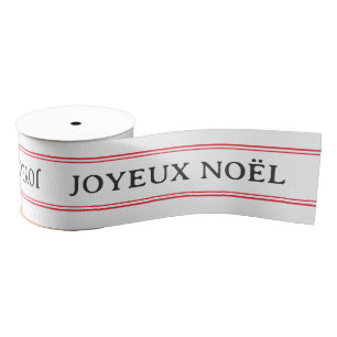 Franse Joyeux Noël rode streep Kerstmis Grosgrain Lint
