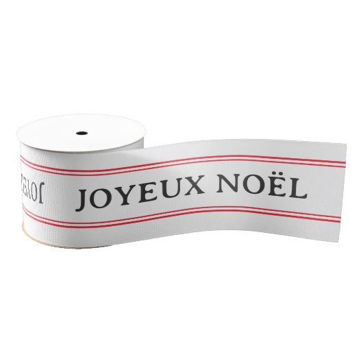 Franse Joyeux Noël rode streep Kerstmis Grosgrain Lint (Spoel)
