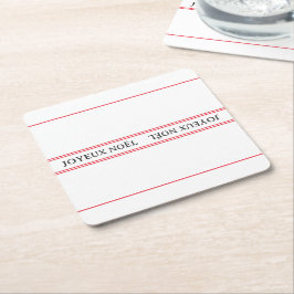 Franse Joyeux Noël rode streep Kerstmis Kartonnen Onderzetters