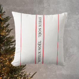 Franse Joyeux Noël rode streep Kerstmis Kussen