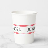 Franse Joyeux Noël rode streep Kerstmis Papieren Bekers (Rechts)