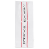 Franse Joyeux Noël rode streep Kerstmis Wijn Cadeautas (Achterkant)