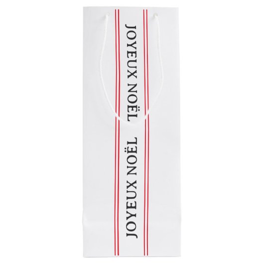 Franse Joyeux Noël rode streep Kerstmis Wijn Cadeautas (Achterkant)