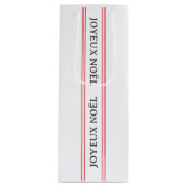 Franse Joyeux Noël rode streep Kerstmis Wijn Cadeautas (Voorkant)