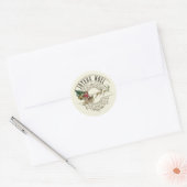 Franse Joyeux Noel Santa Rendier Vrolijk Kerstfees Ronde Sticker (Envelop)