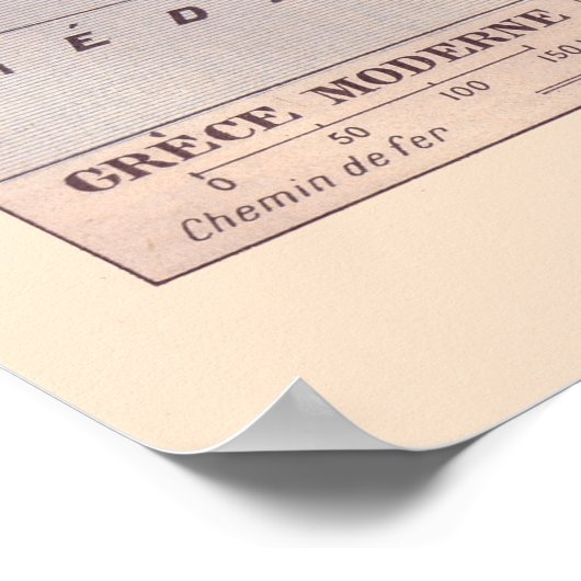  Franse kaart, 1920, Griekenland Poster (Hoek)