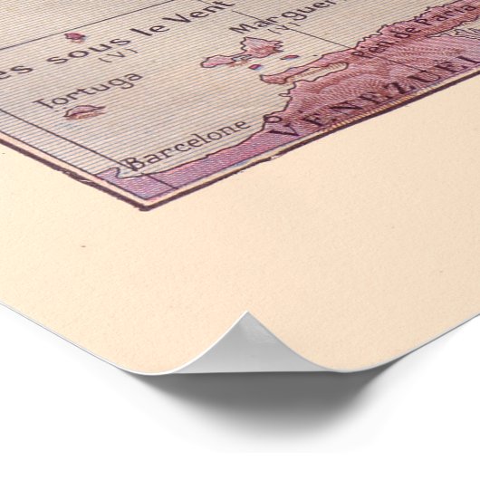 Franse kaart, 1920, The Americas Poster (Hoek)