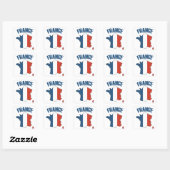 Franse kaart - Franse vlag Vierkante Sticker (Vel)