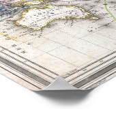 Franse kaart van Australië en Polynesië Poster (Hoek)