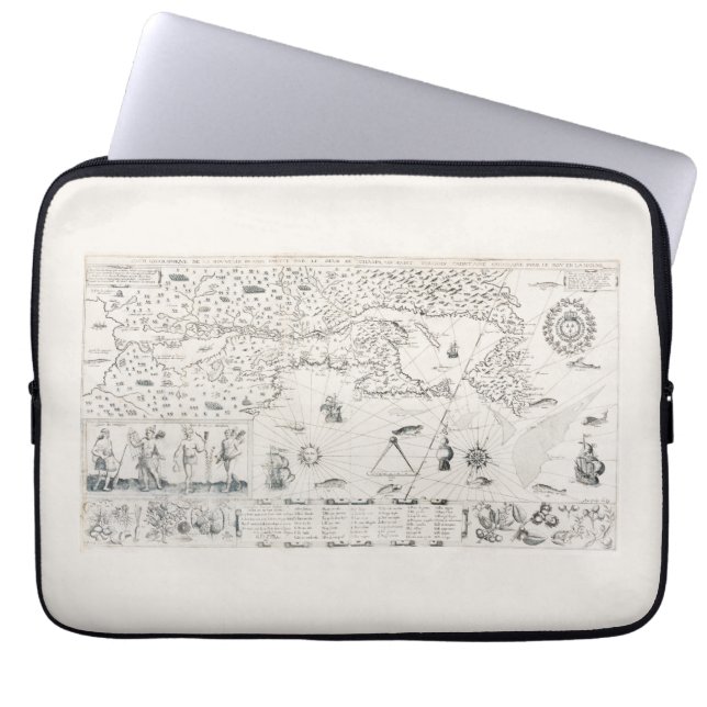 Franse kaart van Canada (Québec) door Champlain 16 Laptop Sleeve (Voorkant)
