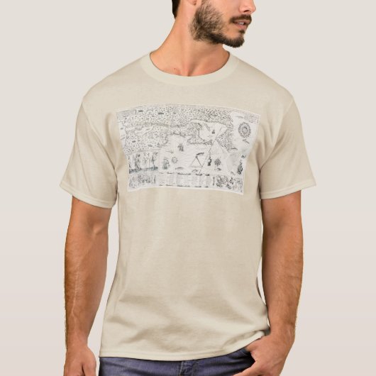 Franse kaart van Canada (Québec) door Champlain 16 T-shirt (Voorkant)