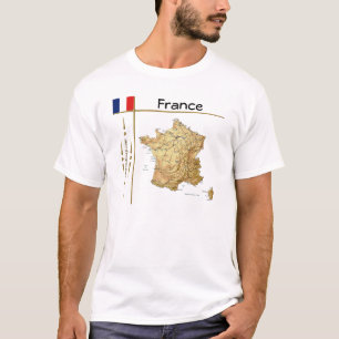Franse kaart + vlag + titel T-shirt